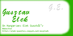 gusztav elek business card